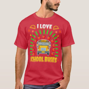 Camiseta Eu Amo O Ônibus Da Escola O Arco Arco Arco-Íris Co