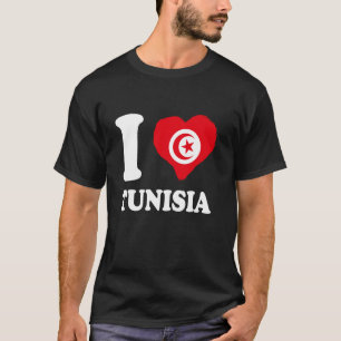 Camiseta Eu Amo o Orgulho Tunisino do Sinalizador Tunisiano