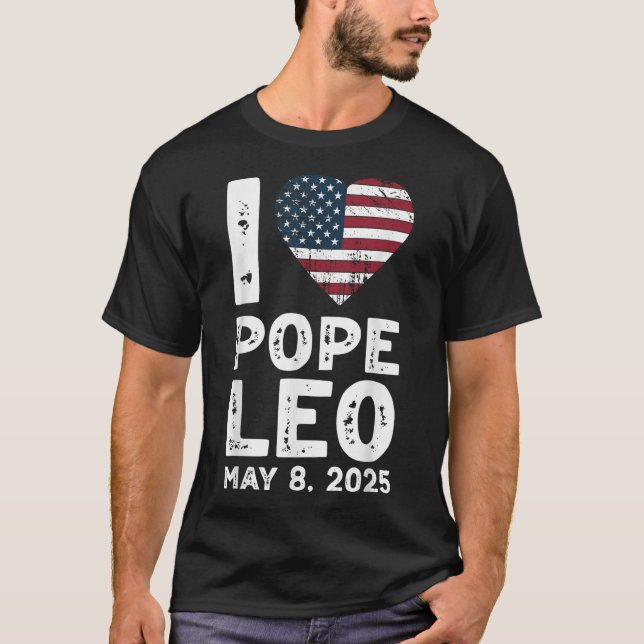 Camiseta Eu Amo O Papa Leo (Frente)