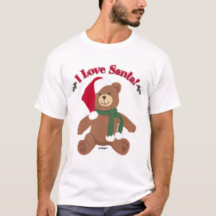 Camiseta Eu Amo o Papai Noel! Urso de Natal