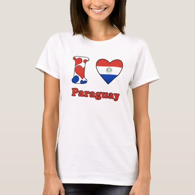 Camiseta Eu amo o Paraguai (Frente)