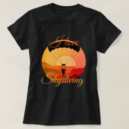 Camiseta Eu amo o paraquedismo retrô de paraquedismo