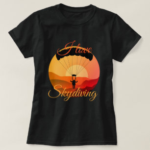 Camiseta Eu amo o paraquedismo retrô de paraquedismo