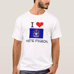 Camiseta Eu amo o pombo branco Michigan