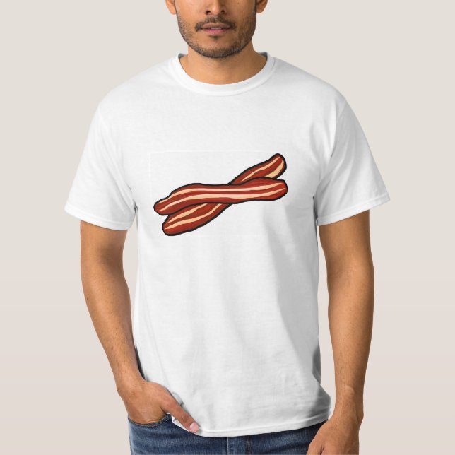 Camiseta Eu amo o porco das tiras de bacon da arte do (Frente)
