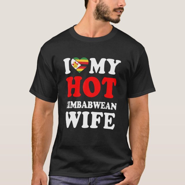 Camiseta Eu amo o presente da minha mulher zimbabuense doid (Frente)