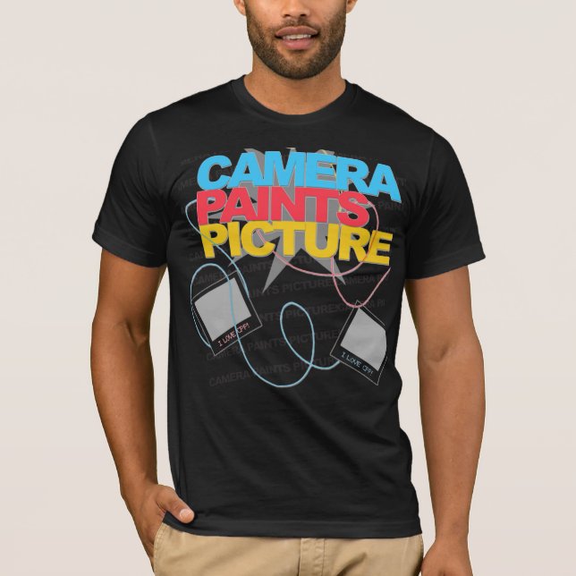 Camiseta Eu amo o preto dos homens de CPP (Frente)