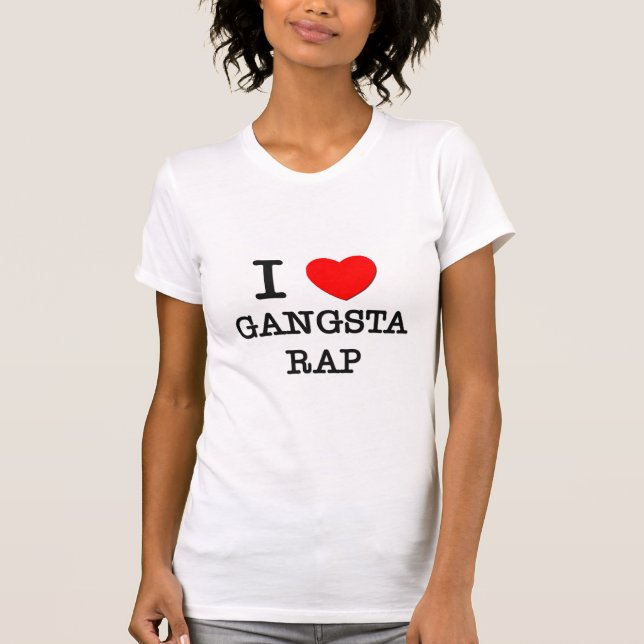Camiseta Eu amo o rap de Gangsta (Frente)