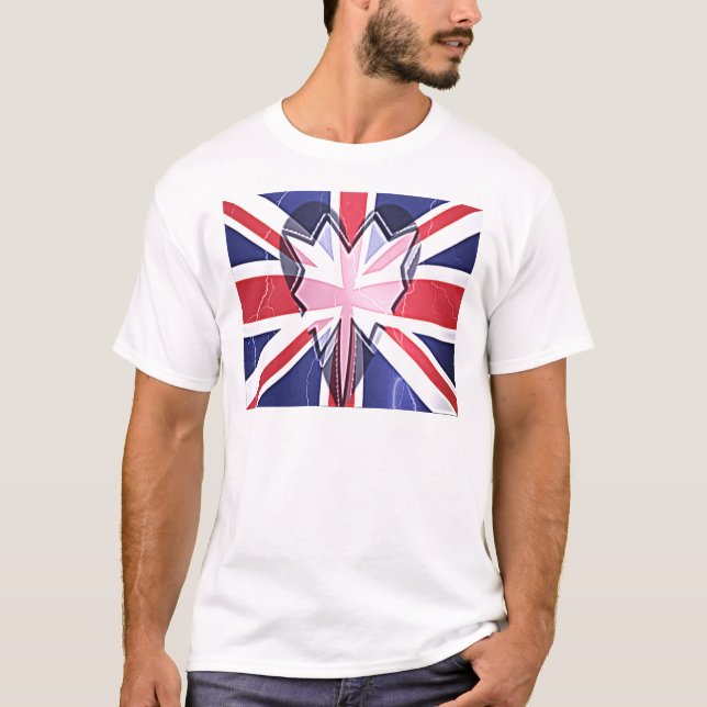 Camiseta Eu amo o Reino Unido com compaixão (Frente)