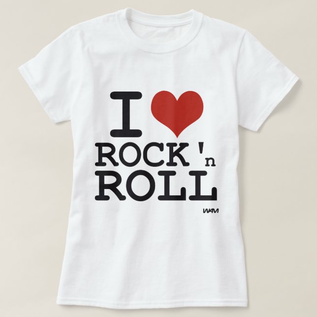 Camiseta Eu amo o rock and roll (Frente do Design)