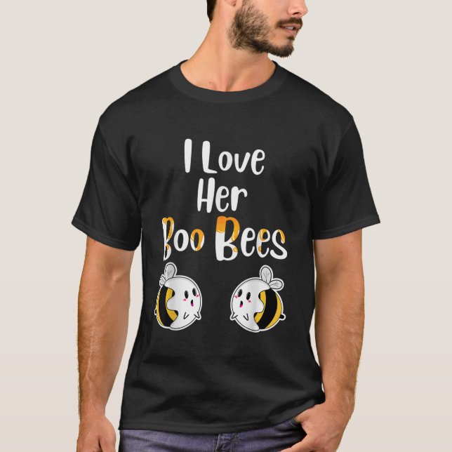 Camiseta Eu Amo O Seu Boo Abelhas Dias de as Bruxas engraça (Frente)