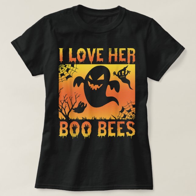 Camiseta Eu Amo O Seu Boo Bebês Fantasma Halloween (Frente do Design)