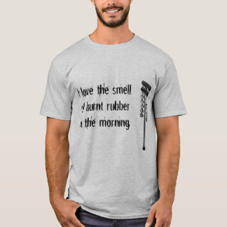 Camiseta Eu amo o smellof queimado de borracha