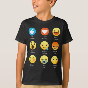 Camiseta Eu amo o Social do Emoticon do hóquei (emoji) (a