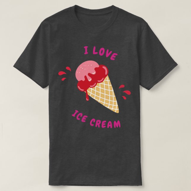Camiseta Eu amo o sorvete 1 (Frente do Design)