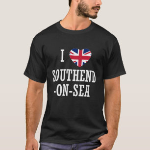 Camiseta Eu amo o sul no mar Inglaterra, União Jack Flag He