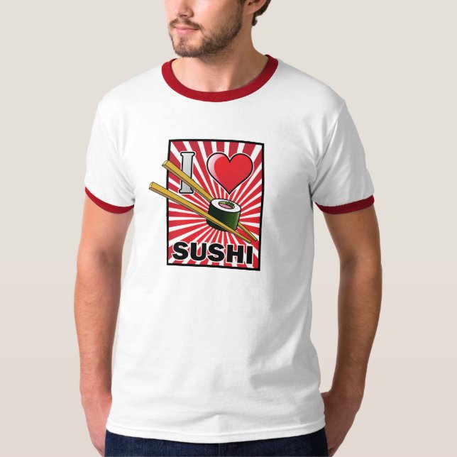 Camiseta Eu amo o sushi! (Frente)