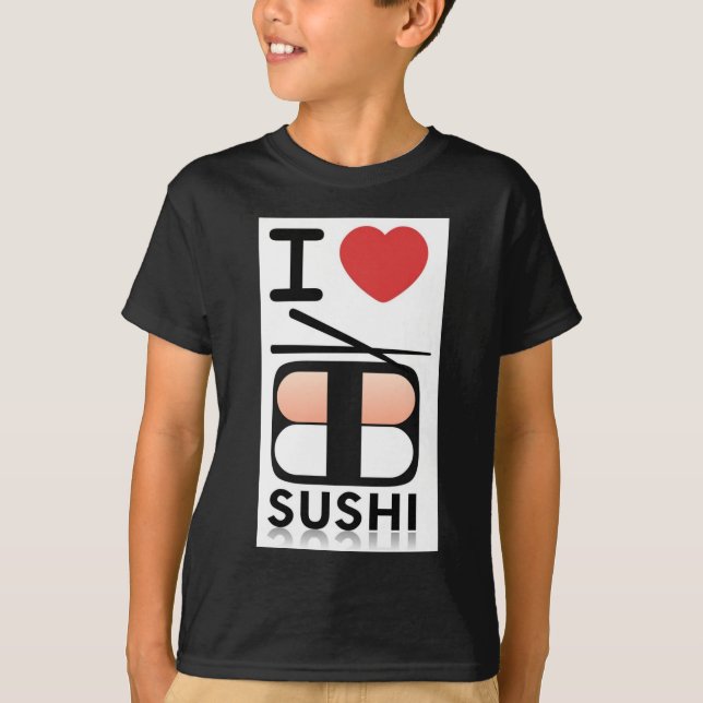 Camiseta Eu amo o sushi (Frente)
