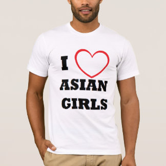 Camiseta Eu amo o T asiático das meninas