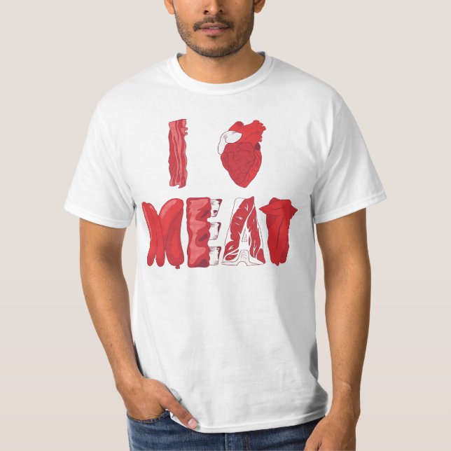 Camiseta Eu amo o T da carne (Frente)