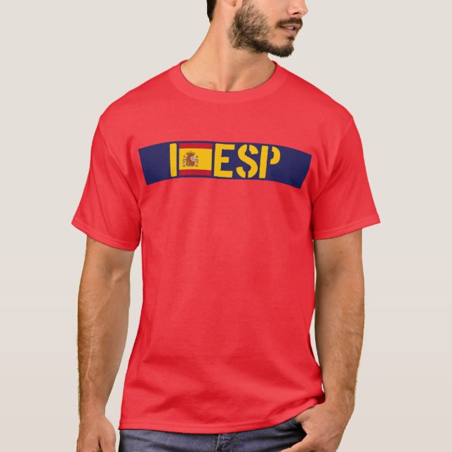 Camiseta Eu amo o T da listra de ESPAÑA (Frente)