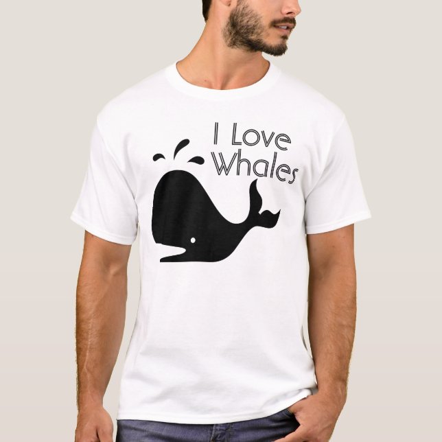 Camiseta Eu amo o T das baleias (Frente)