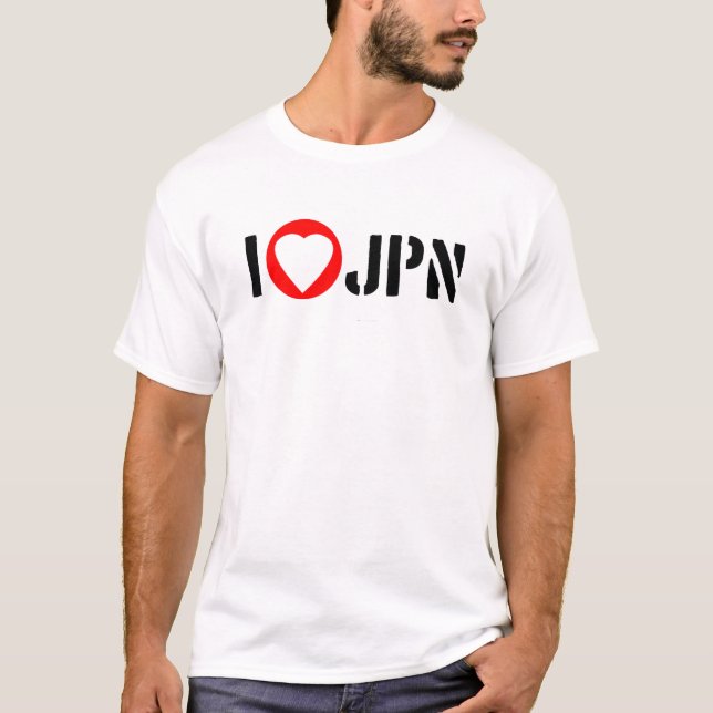 Camiseta Eu amo o T de JAPÃO (Frente)