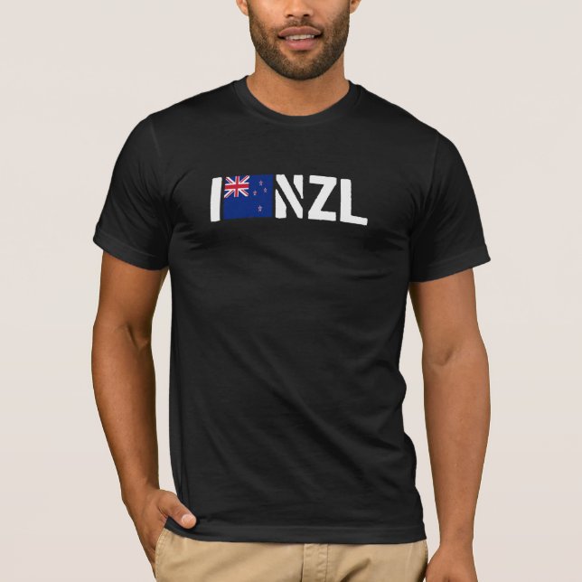 Camiseta Eu amo o T de NOVA ZELÂNDIA (Frente)