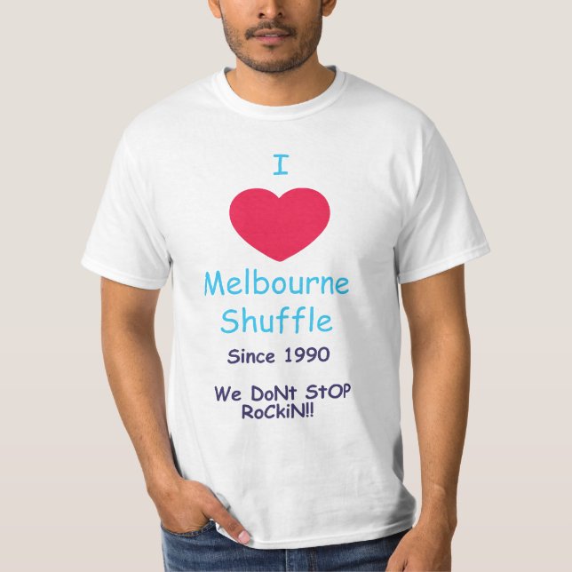 Camiseta Eu amo o T do baralhamento de Melbourne (Frente)