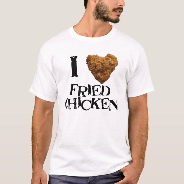Camiseta Eu amo o T do frango frito (Frente)