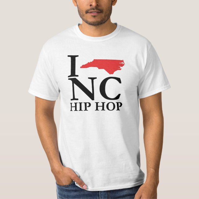Camiseta Eu amo o T do NC Hip Hop (Frente)