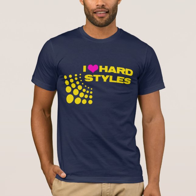 Camiseta Eu amo o T dos estilos do duro (Frente)