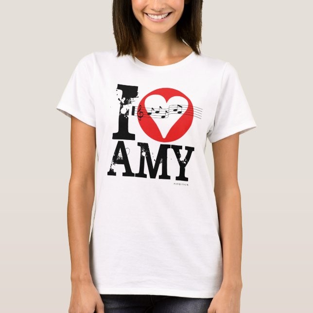 Camiseta Eu amo o t-shirt 1 do Amy (Frente)