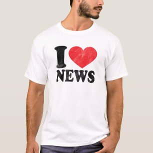 Camiseta Eu amo o t-shirt básico da notícia
