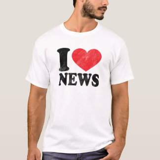 Camiseta Eu amo o t-shirt básico da notícia