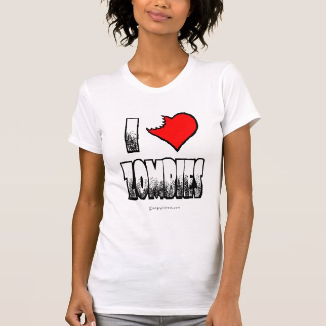 Camiseta Eu amo o t-shirt básico das senhoras dos zombis (Frente)