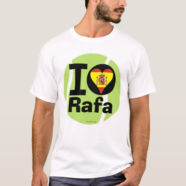 Camiseta Eu amo o t-shirt da bola de tênis de Rafa (Frente)