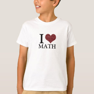 Camiseta Eu amo o t-shirt da matemática