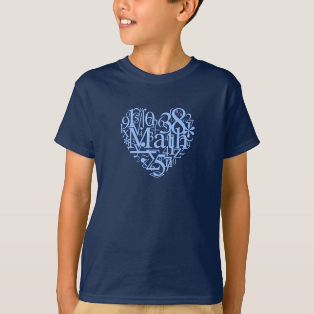 Camiseta Eu amo o t-shirt da matemática (Frente)