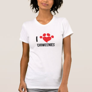 Camiseta EU AMO o t-shirt da mulher de CHIWEENIES