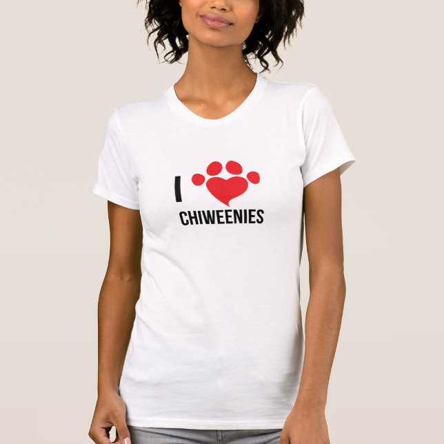 Camiseta EU AMO o t-shirt da mulher de CHIWEENIES (Frente)