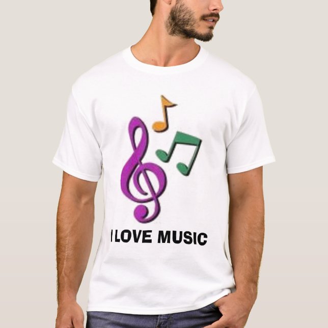 Camiseta Eu amo o t-shirt da música (Frente)