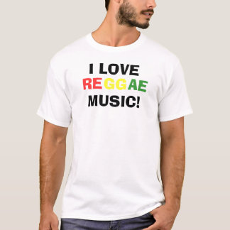 Camiseta Eu amo o t-shirt da música da reggae