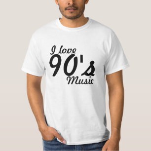 Camiseta Eu amo o t-shirt da música dos anos 90