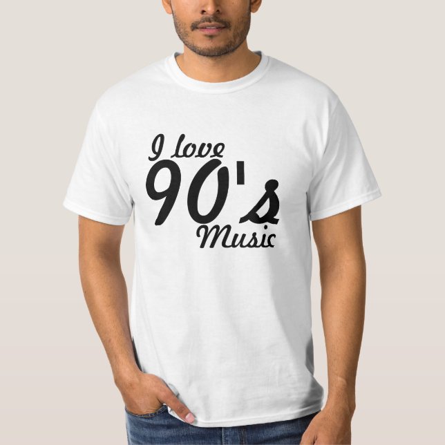 Camiseta Eu amo o t-shirt da música dos anos 90 (Frente)