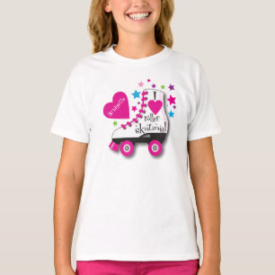 Camiseta Eu amo o t-shirt da patinagem de rolo