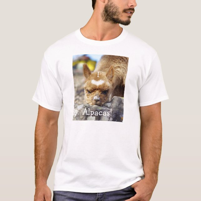 Camiseta Eu amo o t-shirt das alpacas (Frente)