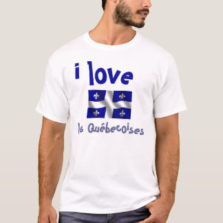 Camiseta Eu amo o t-shirt das meninas de Quebeque