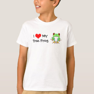 Camiseta Eu amo o t-shirt das minhas crianças do sapo de