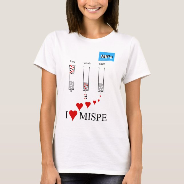 Camiseta Eu amo o t-shirt das mulheres de MISPE (Frente)